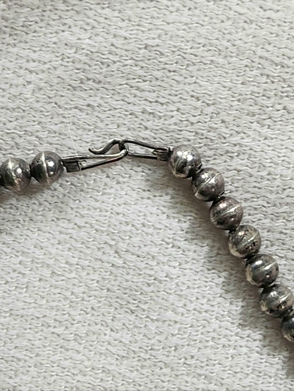 SIGNED ML NAVAJO STERLING SILVER AND TURQUOISE STATION NECKLACE - Picture 10 of 12